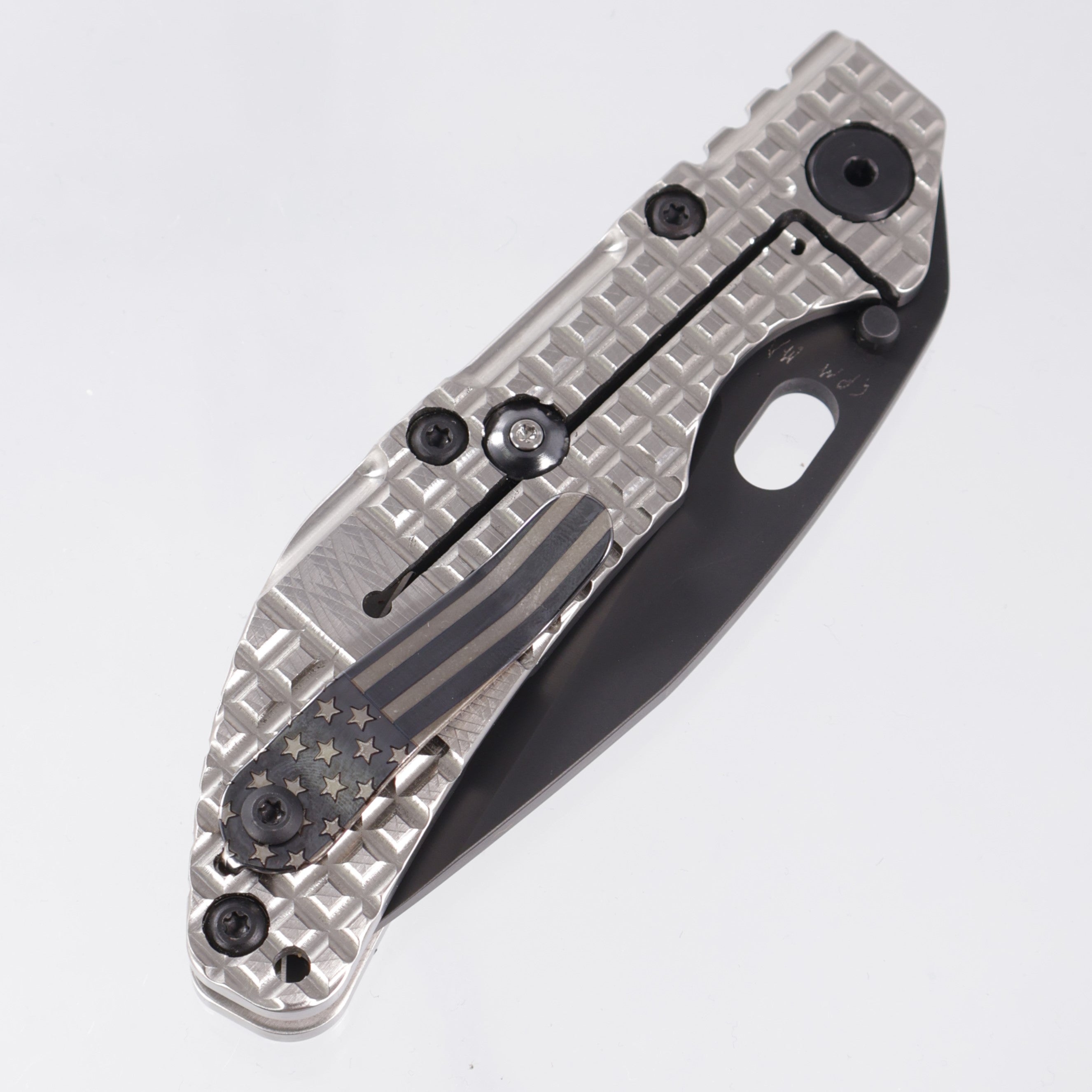Duane Dwyer BBNL Bowie - Frag Titanium Milling w/ US Flag Engaving & Frag Ti Lockside - MilSpec Black Oxide Magnacut