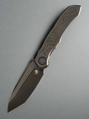 Microtech Anax T/E Tanto Frame Lock Knife Black Titanium/CF Inlay (3.8" DLC)