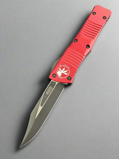 Pre Owned Microtech 146-1RD Combat Troodon Bowie - Red Handle - Black Blade