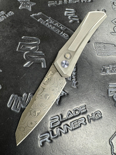 ProTech 2024 Oligarch Custom 003 Sinkevich Design 17-4 Stainless Chad Nichols Virus Damascus Blade Pearl Button Ti Clip /100