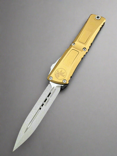 Microtech Knives Combat Troodon Gen III Apocalyptic Double Edge w/ Tan Handle 1142-10APTA