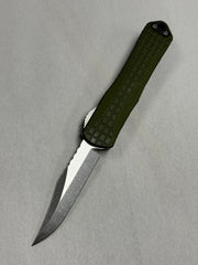 Heretic Knives Manticore E Green Grenade Grip w/ Stonewash Bowie MagnaCut H026BF-2A-GRN