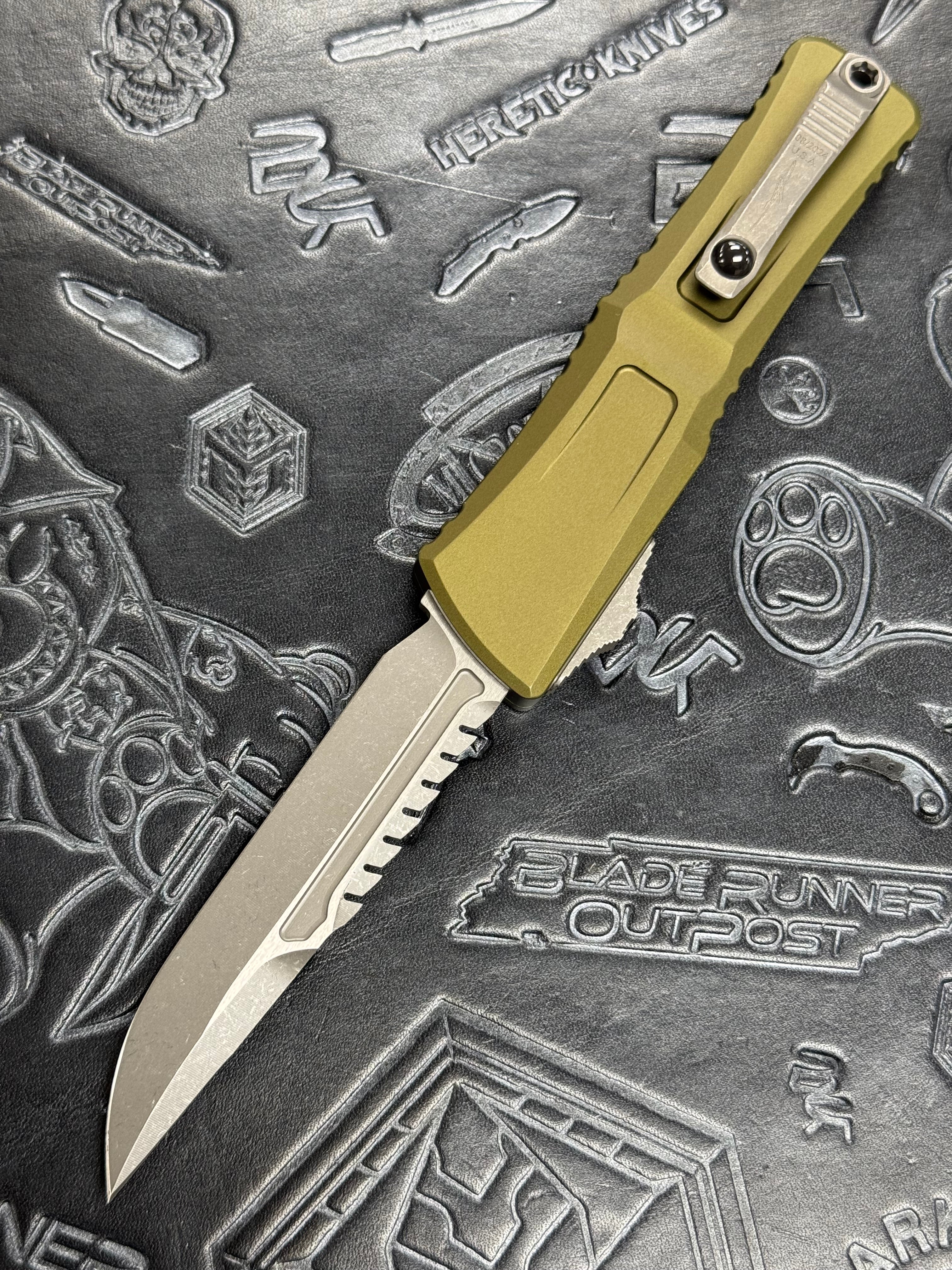 Microtech Knives Combat Troodon Gen III Interceptor Apocalyptic & OD Green Handle Signature Series 1217-10 APODS