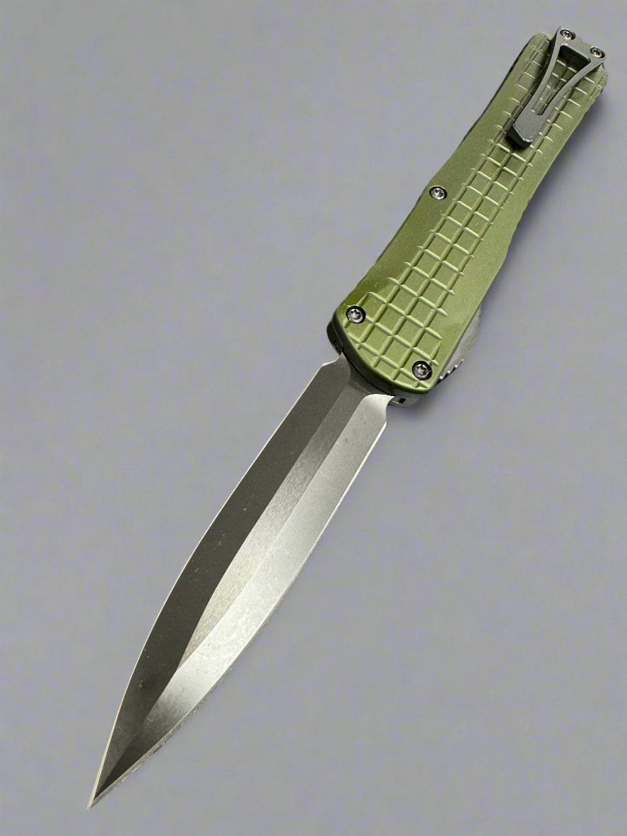 Heretic Knives Manticore X OD Green Frag Handle & DLC Double Edge MagnaCut H032F-6A-GRN