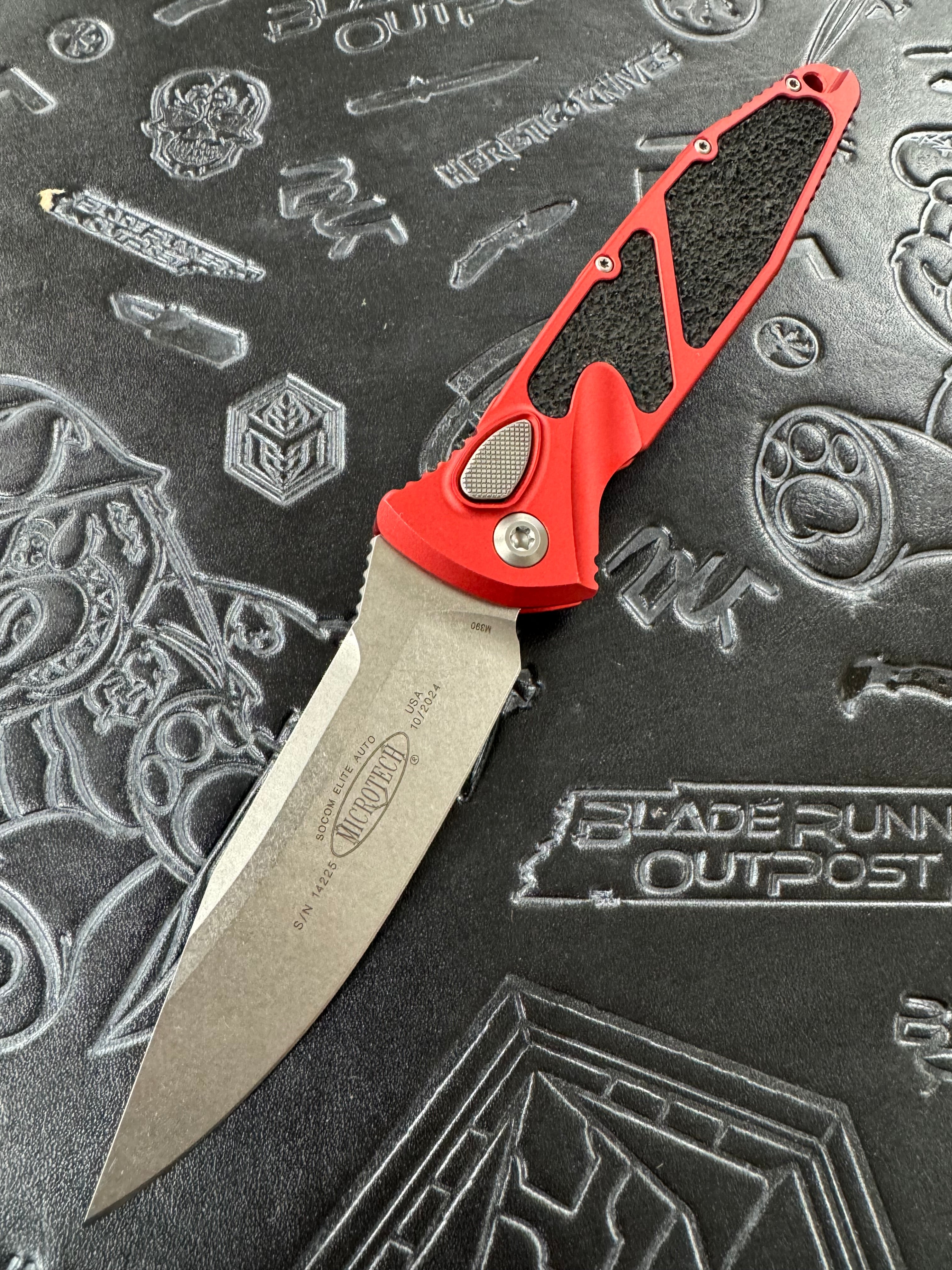 Microtech Socom Elite Auto Red w/ S/E Stonewash 160A-10 RD