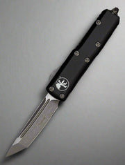 Microtech 233-10 AP UTX-85 AUTO OTF Knife 3" Apocalyptic Tanto Plain Blade, Black Aluminum Handles