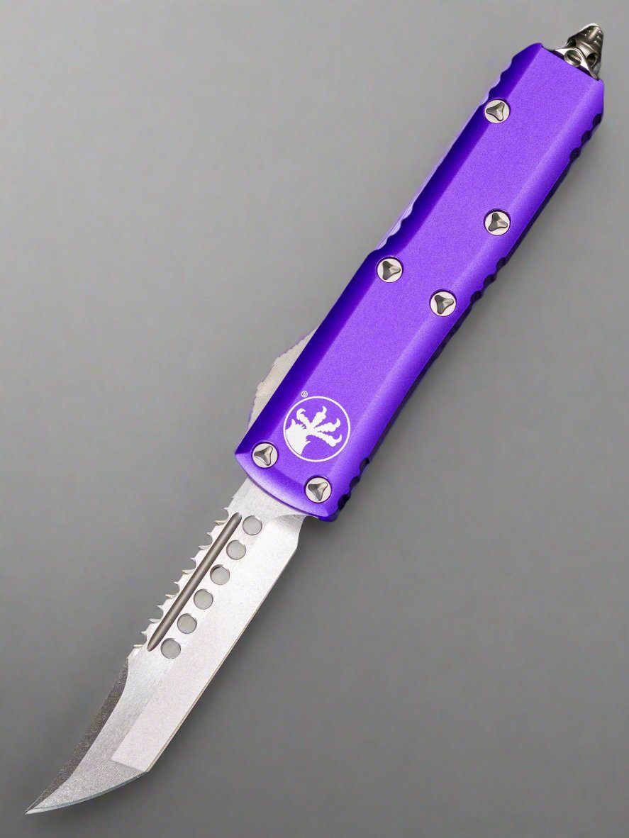 Microtech UTX-85 Hellhound Stonewash & Purple 719-10PUS