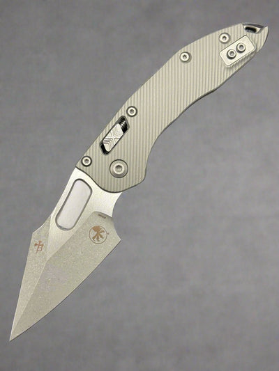 Microtech Knives Manual Stitch RAM LOK Fluted Apocalyptic Natural Clear M390MK 169RL-10 APFLNC