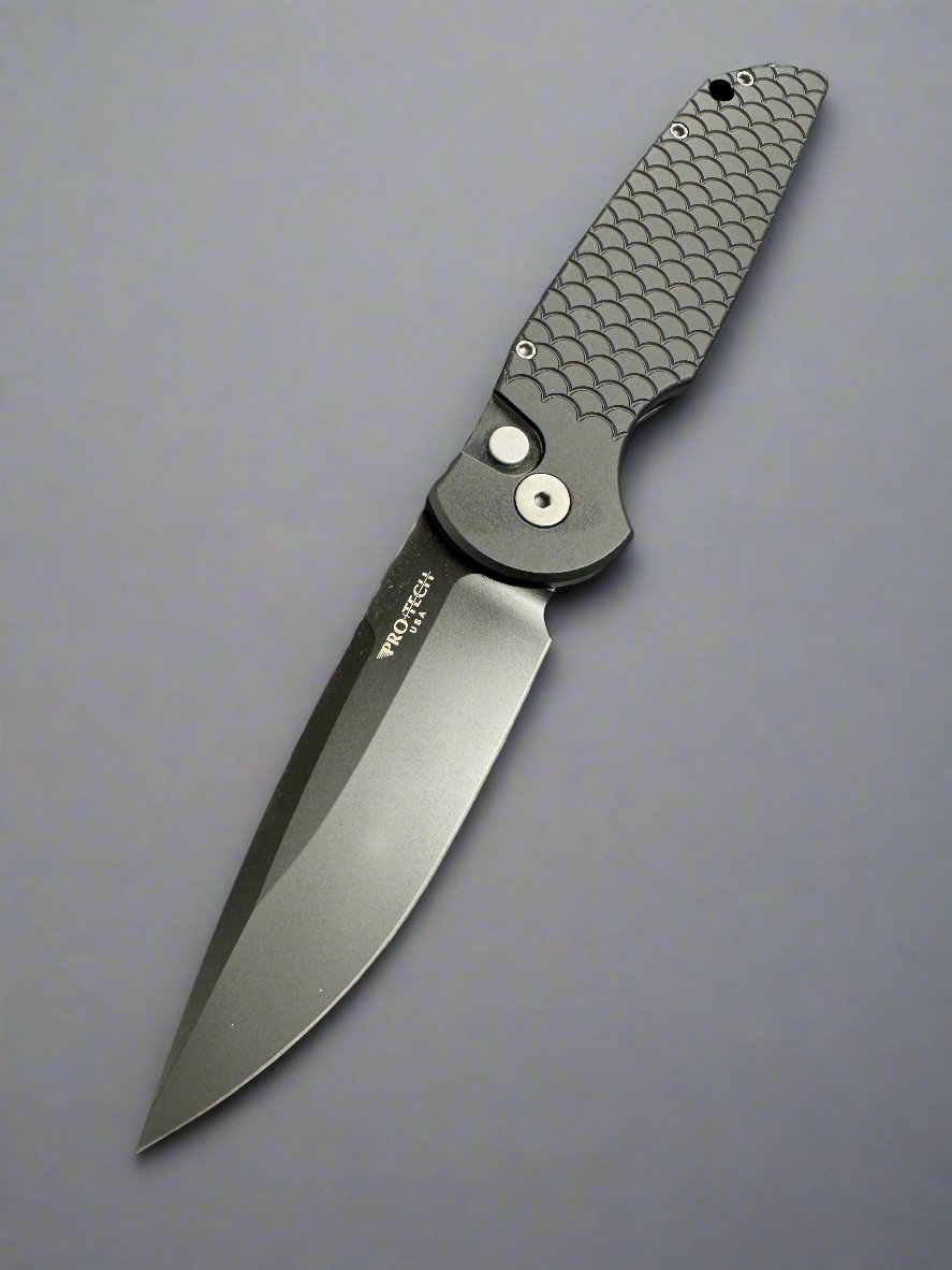 Pro-Tech TR-3 X1 Black “Fish Scale” Handle & Black MagnaCut Blade TR-3 X1 MC