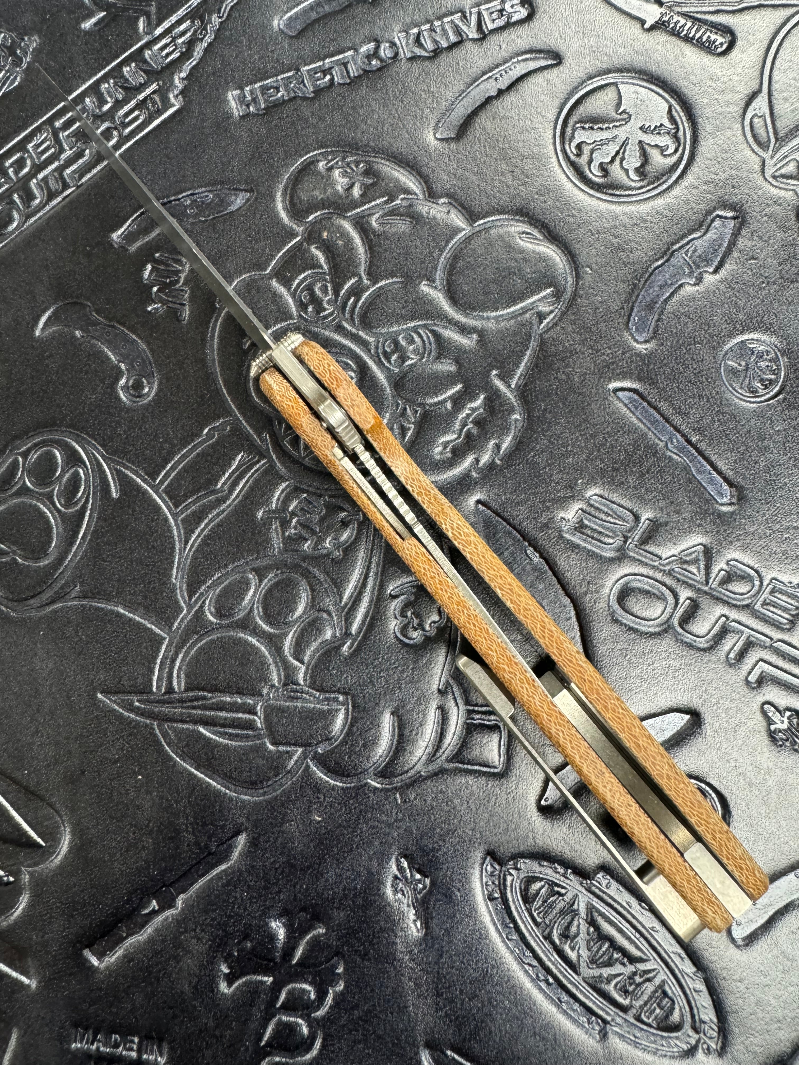 ABW American Blade Works Model 1 V7 Brown Micarta Magnacut