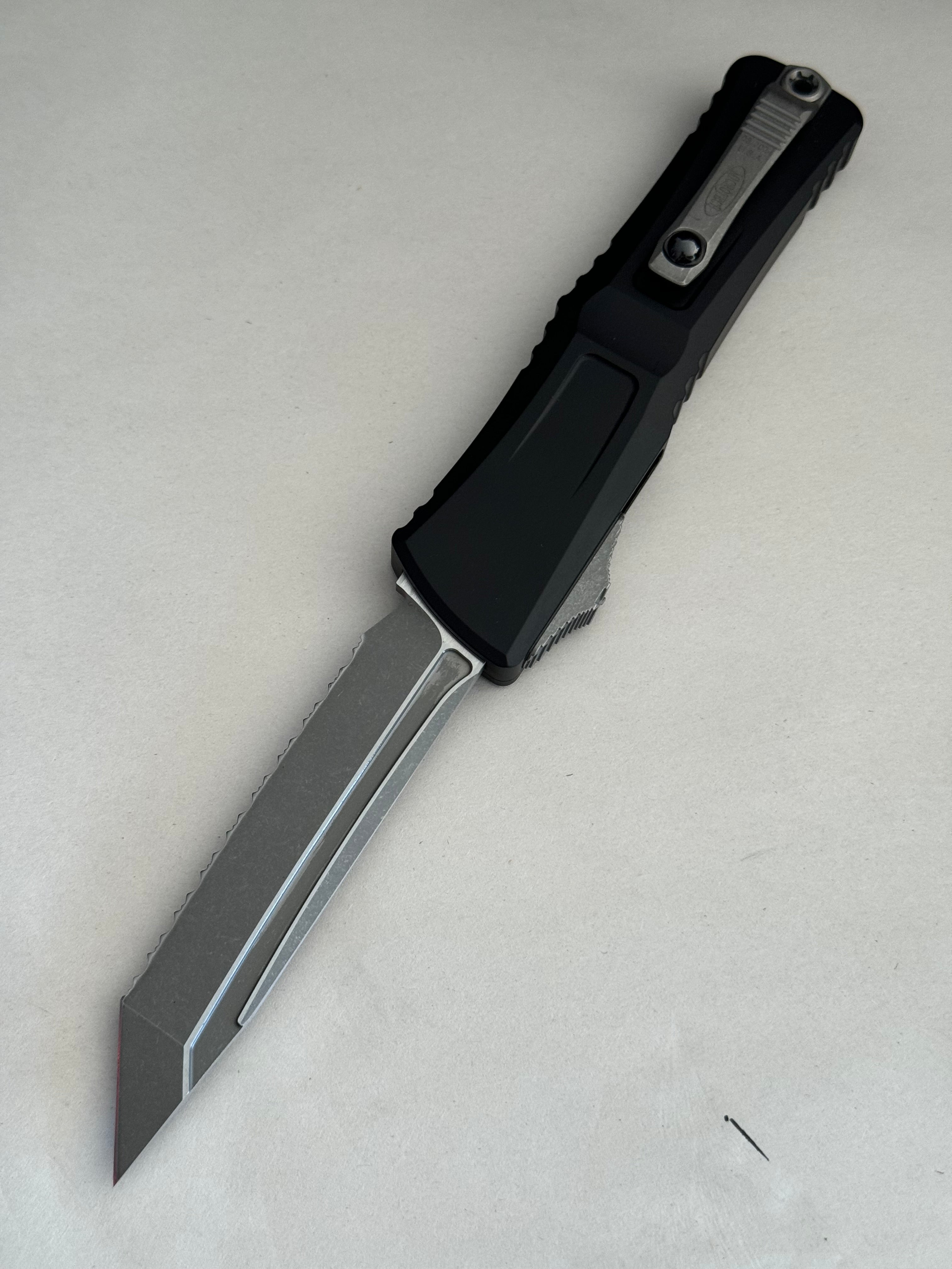 Microtech Knives Combat Troodon Gen III Apocalyptic Tanto Full Serrated w/ Black Handle 1144-12 AP