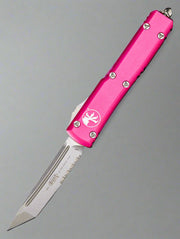 Microtech Ultratech Tanto T/E OTF Automatic Knife Pink Stonewash Serr 123-11 PK
