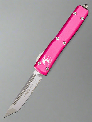 Microtech Ultratech Tanto T/E OTF Automatic Knife Pink Stonewash Serr 123-11 PK