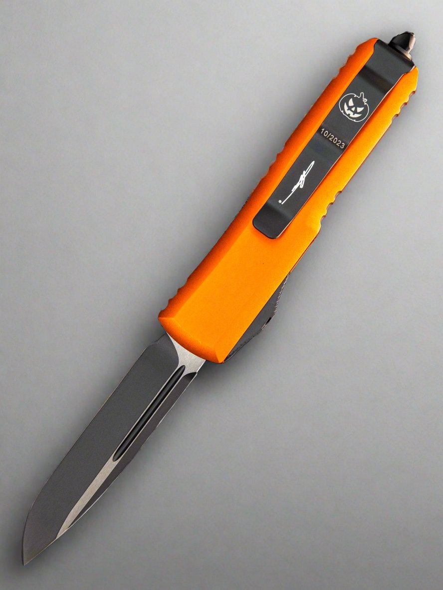Microtech UTX-85 Halloween Orange Single Edge Signature Series 231-1HWS