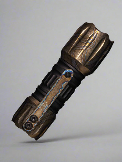 Heretic Hyperion Tactical Flashlight Titanium Flamed Black Barrel