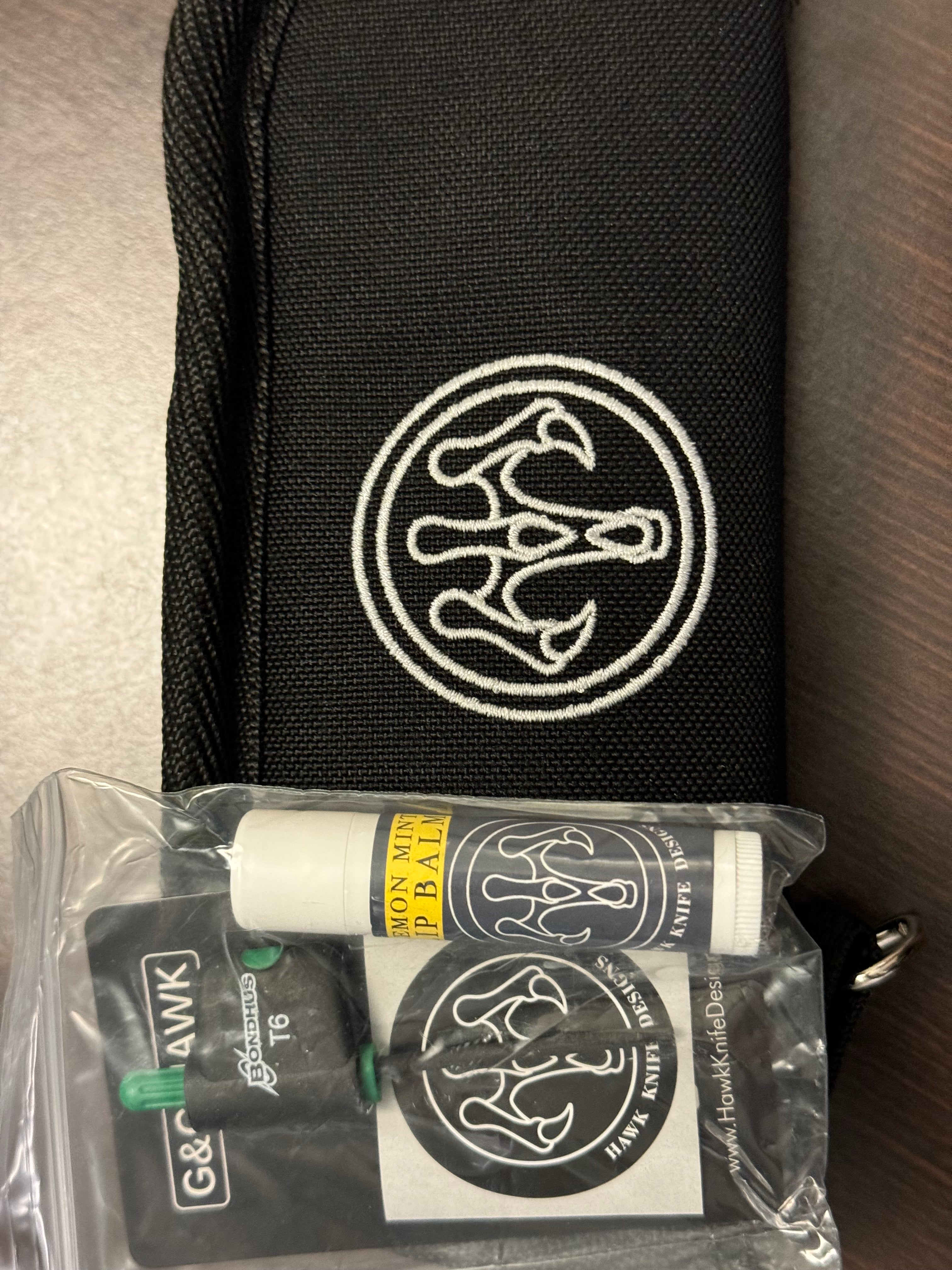 Hawk Deadlock Model C Titanium Handles Carbon Fiber Inlay w/DLC Double Edge M390 BladeWest 24