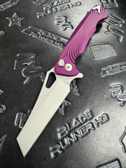 Dead Reckon Knives Ridgeback - Aluminum Purple, WharnCleaver, Series 2, Body 2, Magnacut, Button Lock, Glass Bead Matte Finish