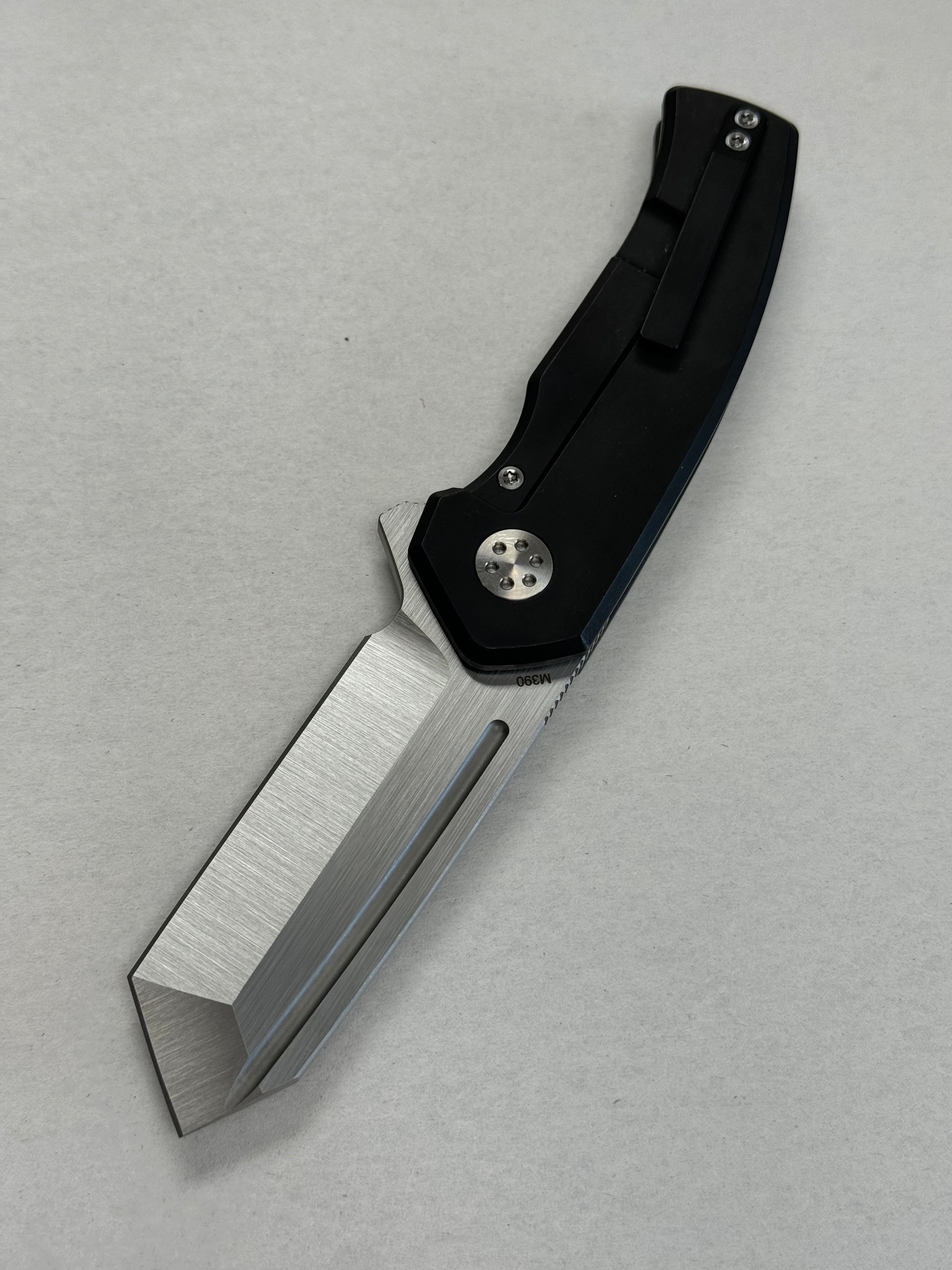 Beans Blade Mini Warrior Folder - Artic Blue Frost Carbon Fiber, Satin M390 BROP Exclusive