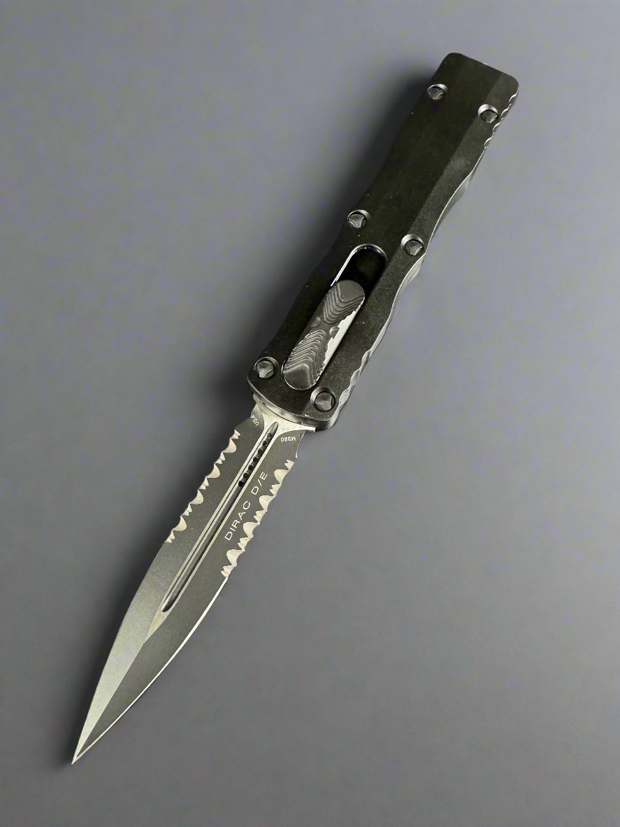Microtech Dirac Black Standard & D/E Partial Serrated 225-2 T