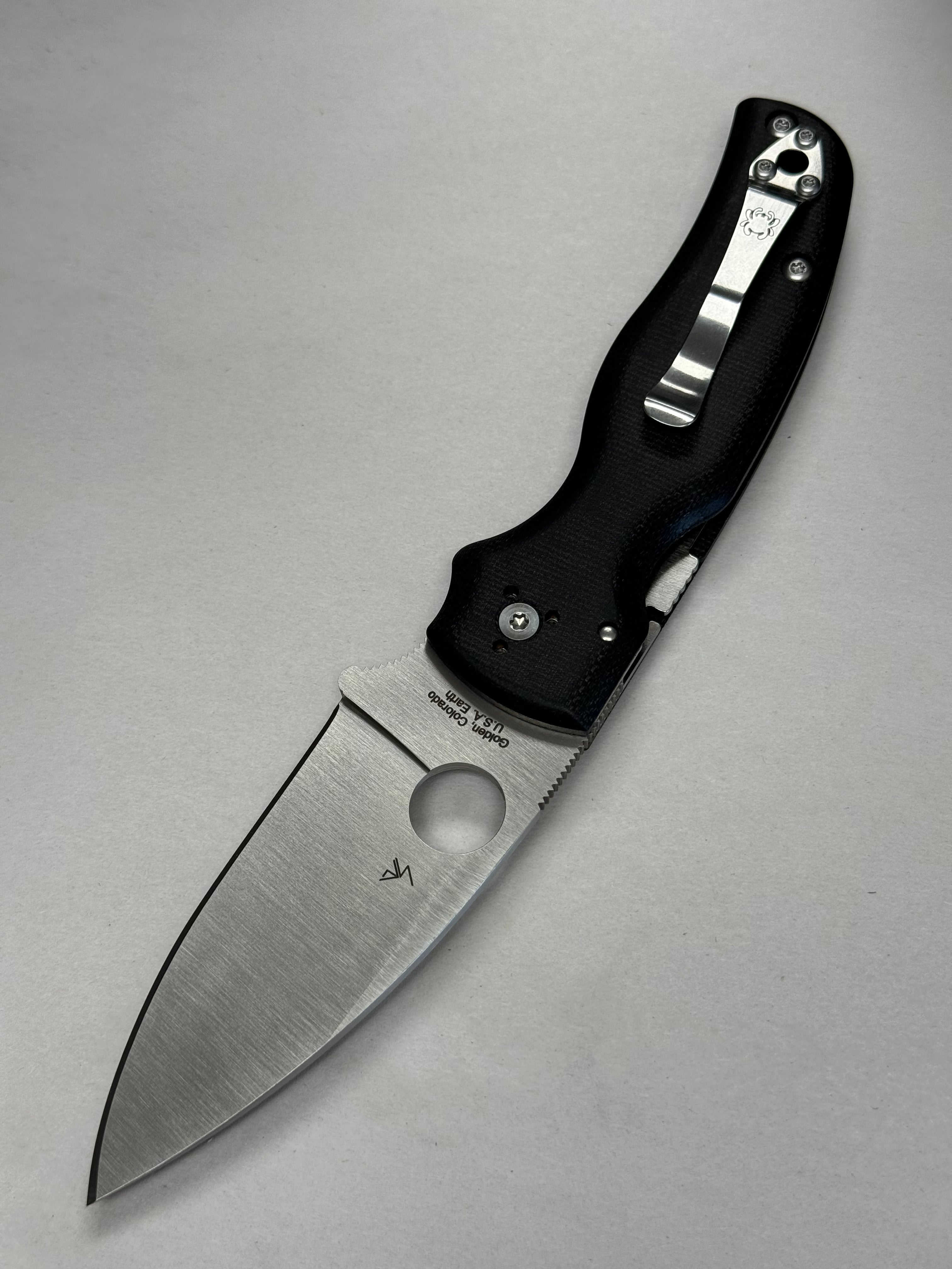 Spyderco Shaman Compression Lock Knife Black Micarta (3.6" Satin XHP) Distributor Exclusive