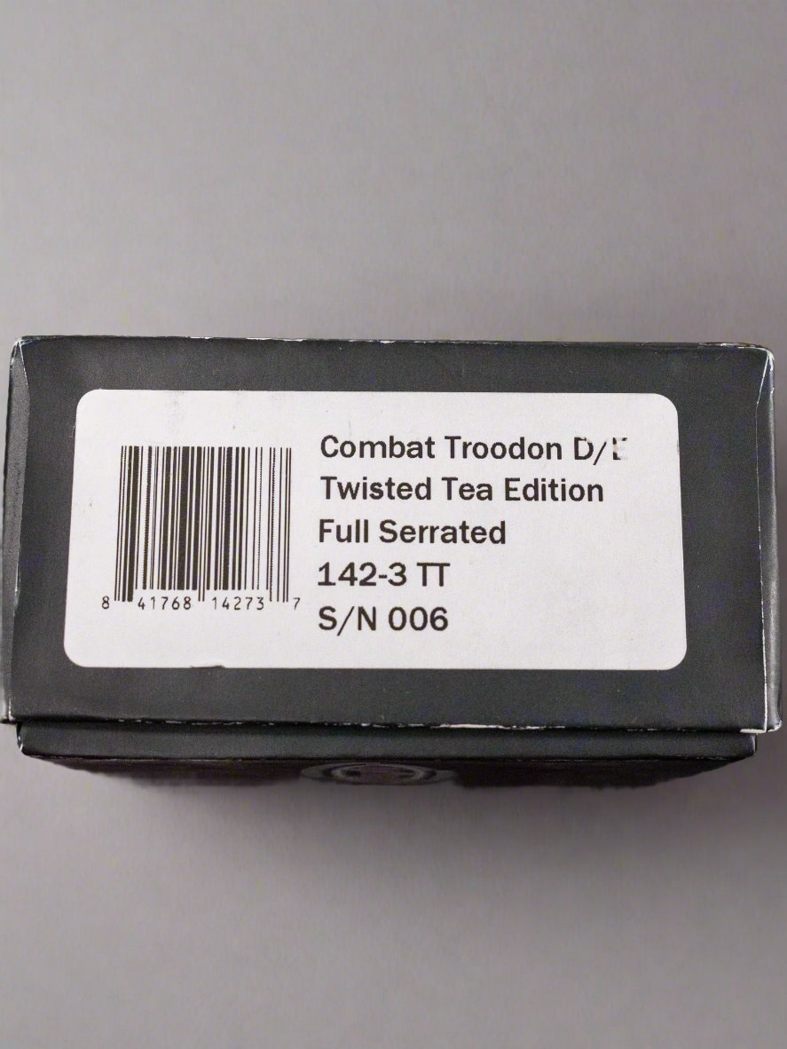 Pre Owned Microtech Combat Troodon 142-3TT D/E Full Serrated Limited Edition Twisted Tea Discontinued