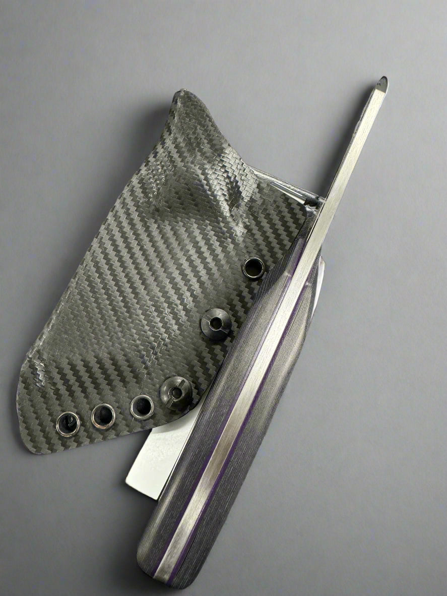 Beans Blades Fixed Blade Mini Warrior Tanto M390 Camo Carbon Timascus