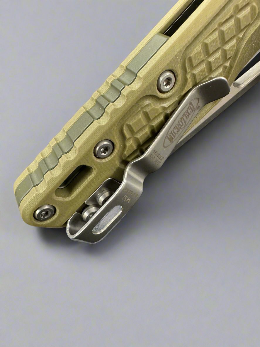 Microtech Knives MSI RAM LOK OD Green Fluted G-10 & Stonewash M390MK 210-11 FRGTOLM Lawnman