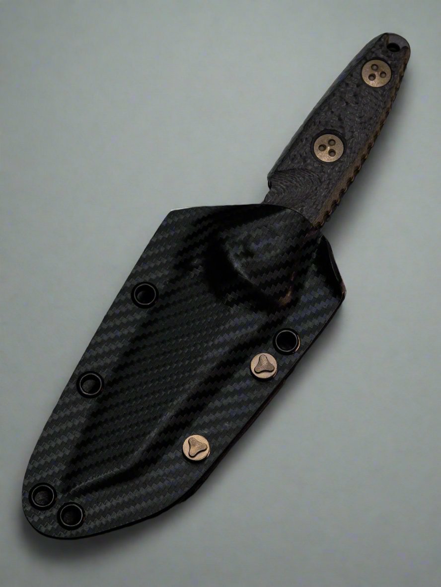 Microtech 93M-1DLCCFS Socom Alpha Mini Warcom - Carbon Fiber - Black DLC Blade - Signature Series