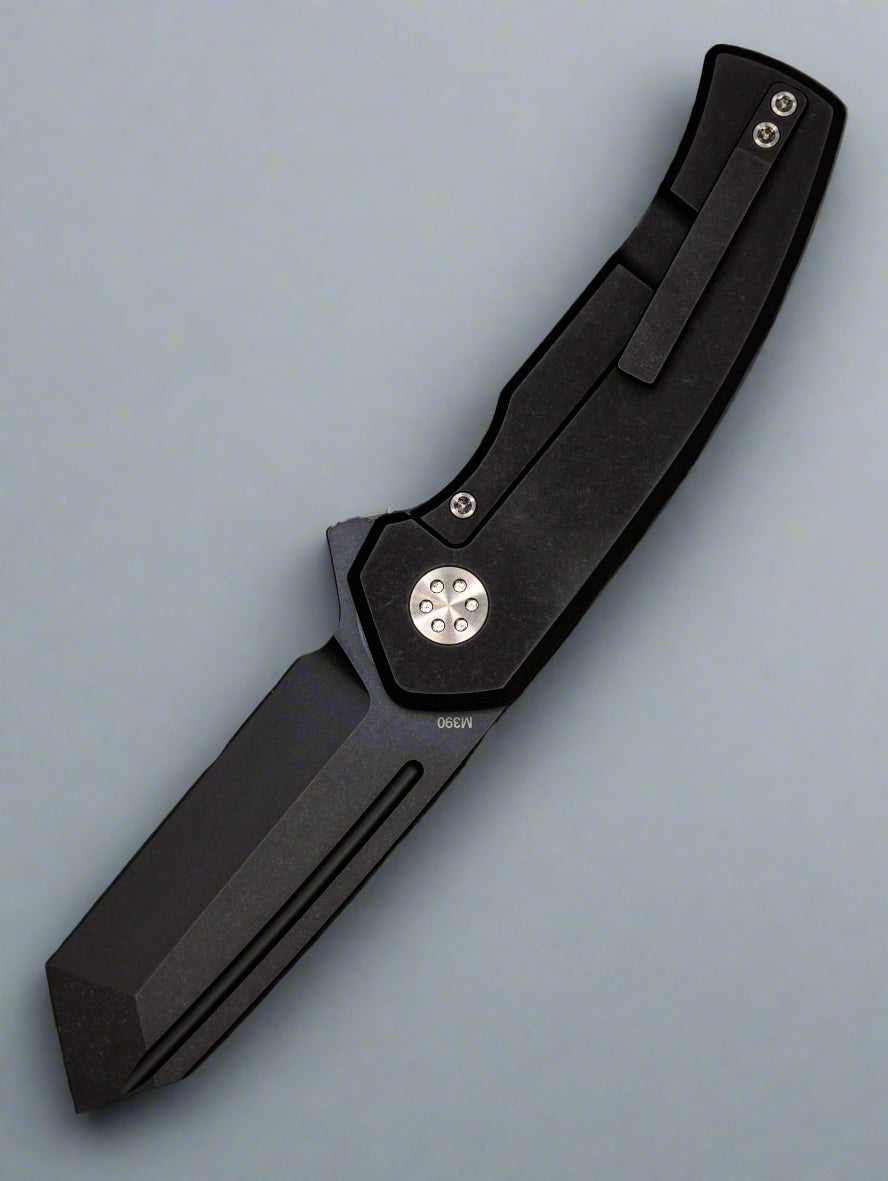 Beans Blades Mini Warrior Folder - Red Mars Fat Carbon, Titanium Handle, PVD M390