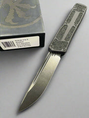 Pre Owned Like New MICROTECH SCARAB II BLACK SINGLE EDGE SHADOW DLC BLADE AND DLC HW 278-1 DLCTSH GEN II
