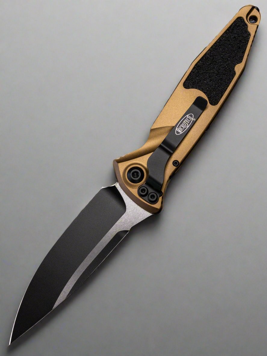 Microtech Socom Elite Auto Black S/E Tan Standard 160A-1TA
