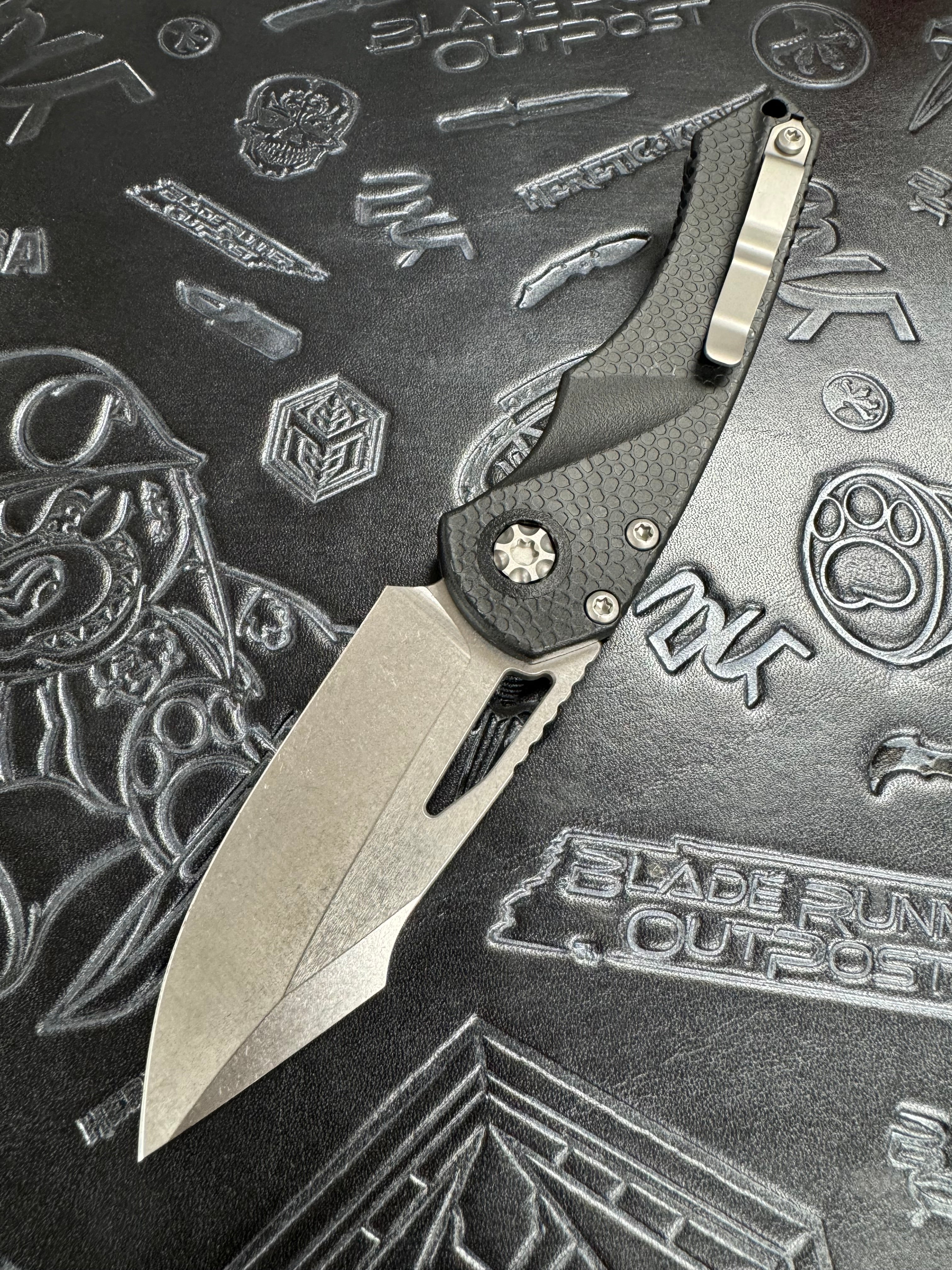 Heretic Knives Mini Pariah Manual Single Edge Stonewash standard H052-2A