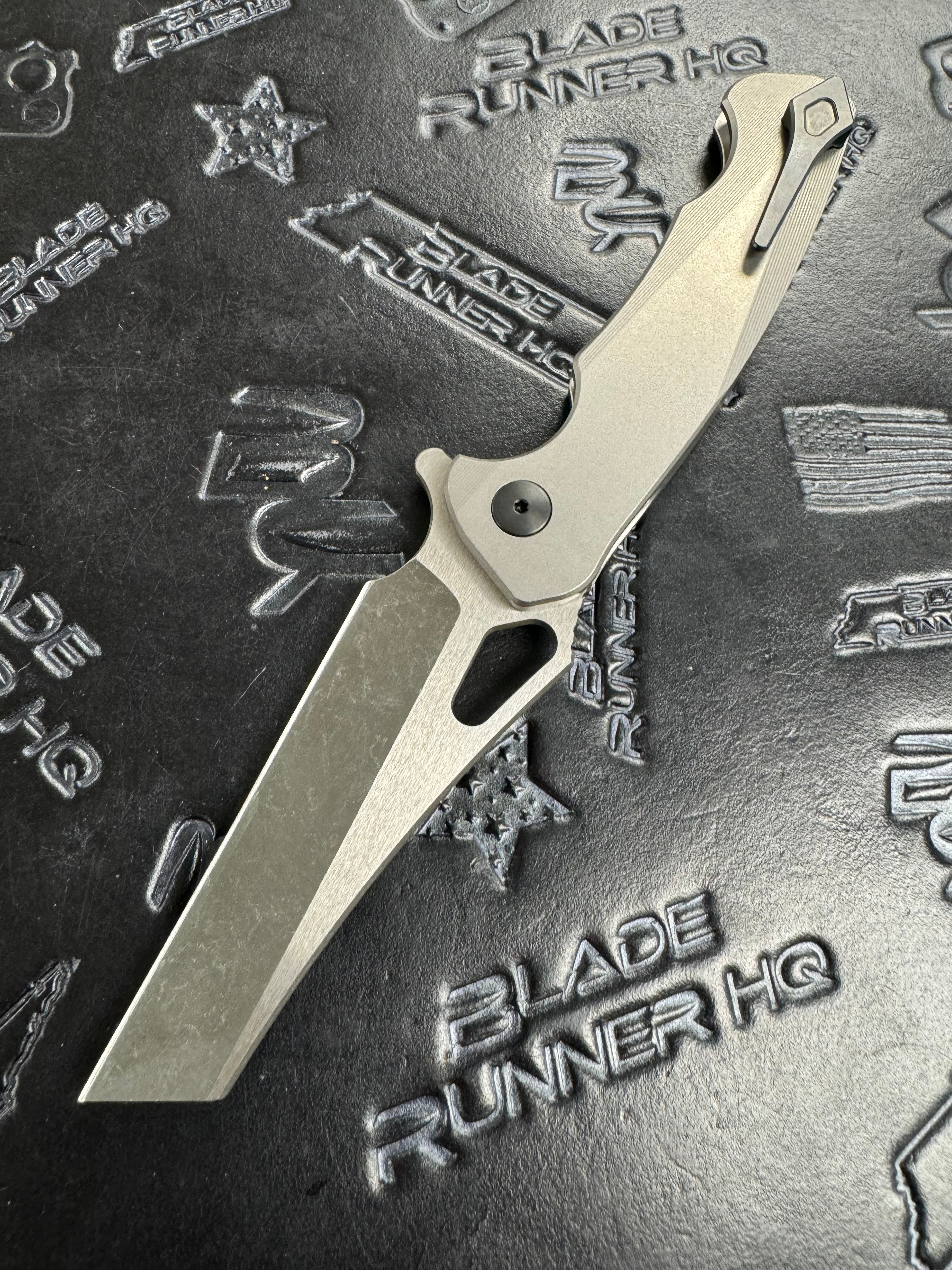 Dead Reckon Knives Ridgeback - Smooth Titanium Integral Dark Stonewash, WharnCleaver, Series 2, Two Tone Magnacut