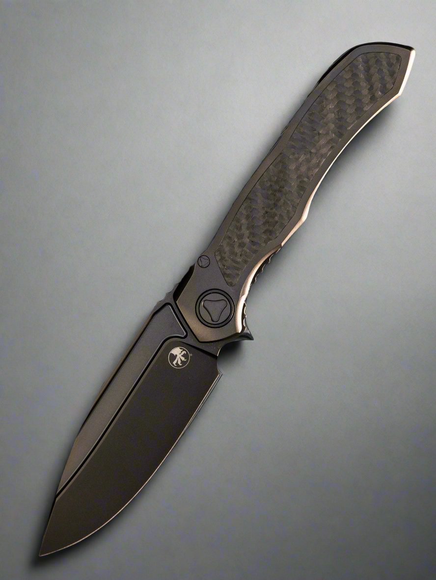 Microtech Anax S/E Frame Lock Knife Black Titanium/CF Inlay (3.8" DLC)
