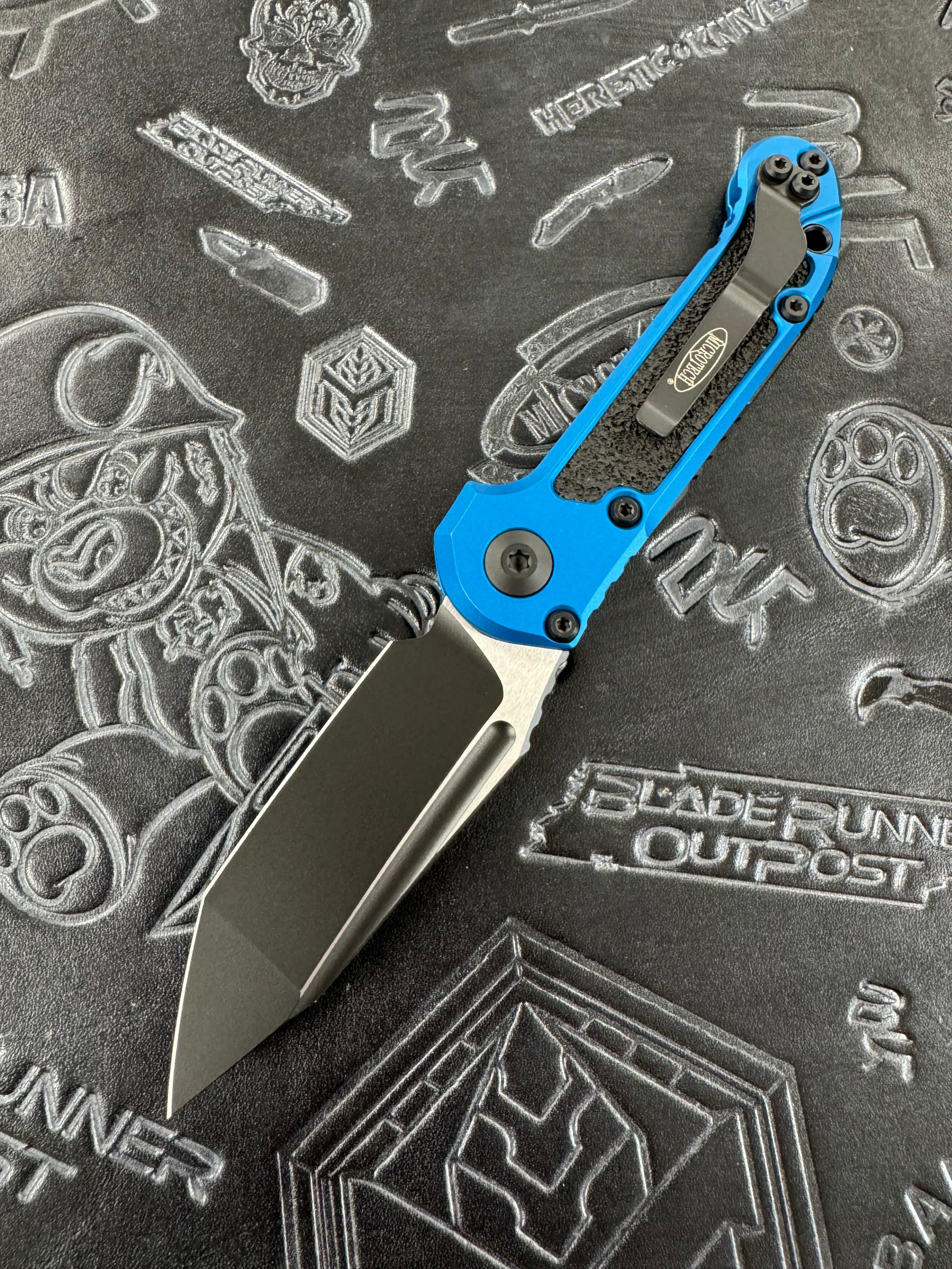 Microtech Knives LUDT Gen III Black Tanto w/ Blue Handle 1136-1 BL