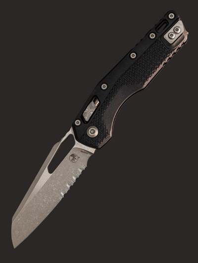 Microtech 210T-11APPMBK MSI S/E - Black Injection Molded Handle - Apocalyptic Blade Partial Serrated *