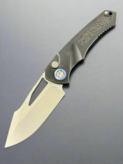 Heretic Knives Pariah M/A Button Lock Black Aluminum Handles w/ Vapor Blast MagnaCut H046-3A