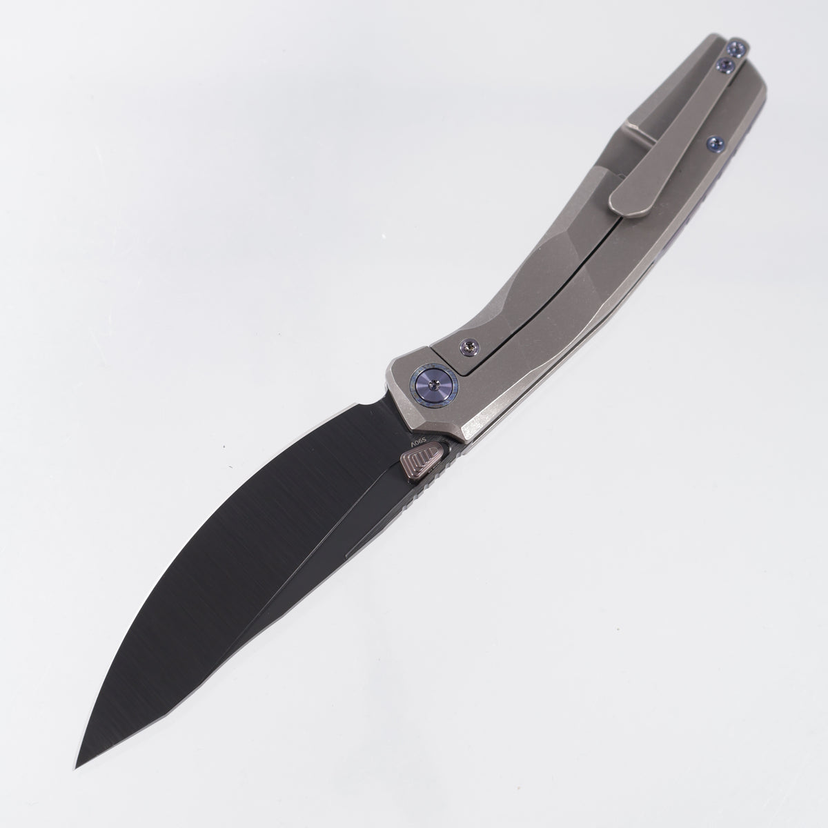 FerraMonster Astrome - Stonewash Titanium w/ Blurple Accents - Satin DLC S90V - FM23009-B