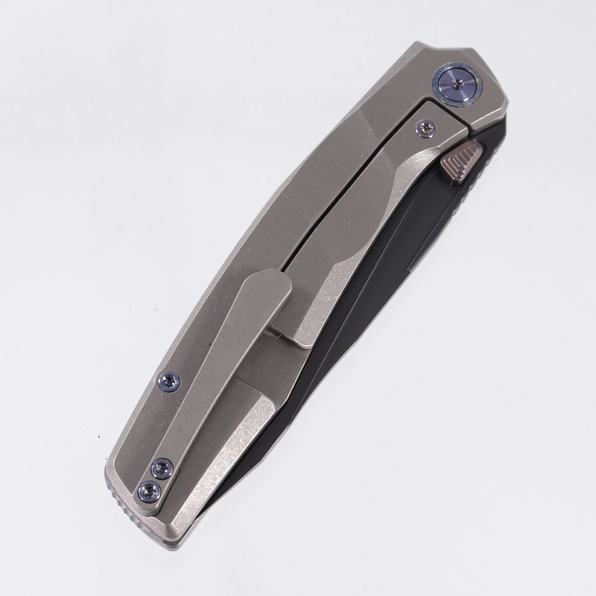 FerraMonster Astrome - Stonewash Titanium w/ Blurple Accents - Satin DLC S90V - FM23009-B