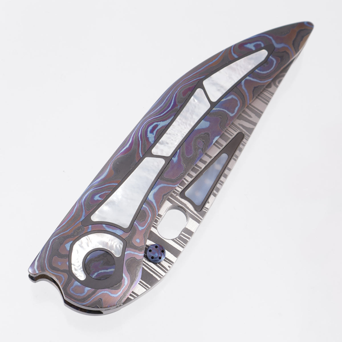 Dalibor Bergam Phobos Sole Authorship - Integral Dalmascus Handle w/ Mother Of Pearl & Zirconium Inlays - Dalmascus Hand Satin Blade
