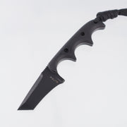 Alan Folts Minimalist Recurve Tanto - Black G10 Scales w/ White Liners - Black Coated CPM-154