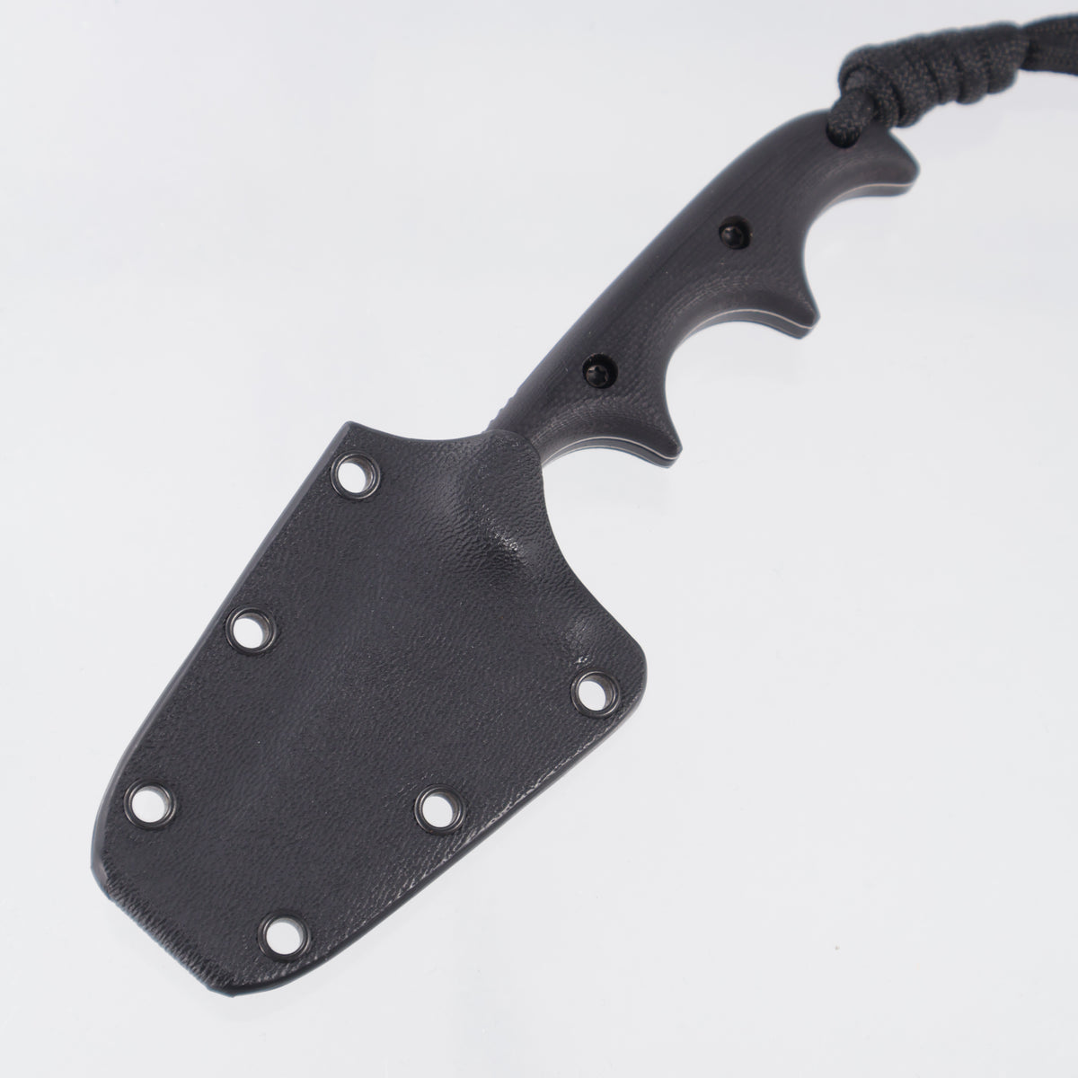 Alan Folts Minimalist Recurve Tanto - Black G10 Scales w/ White Liners - Black Coated CPM-154