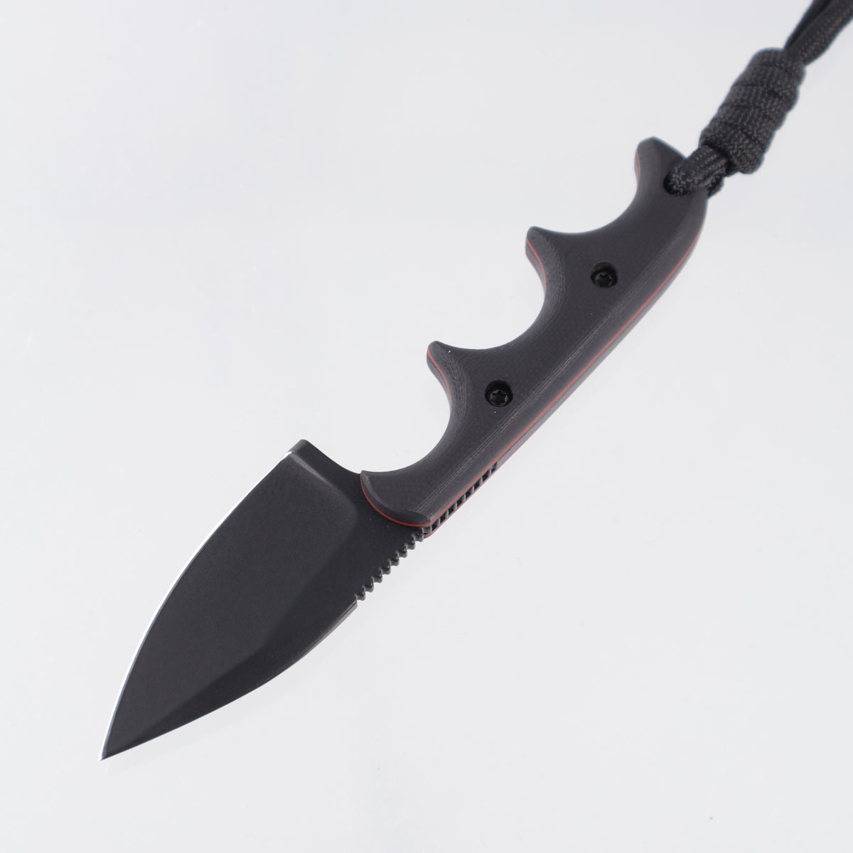 Alan Folts Minimalist Spear Point - Black G10 Scales w/ Red Liners - Black Coated CPM-154