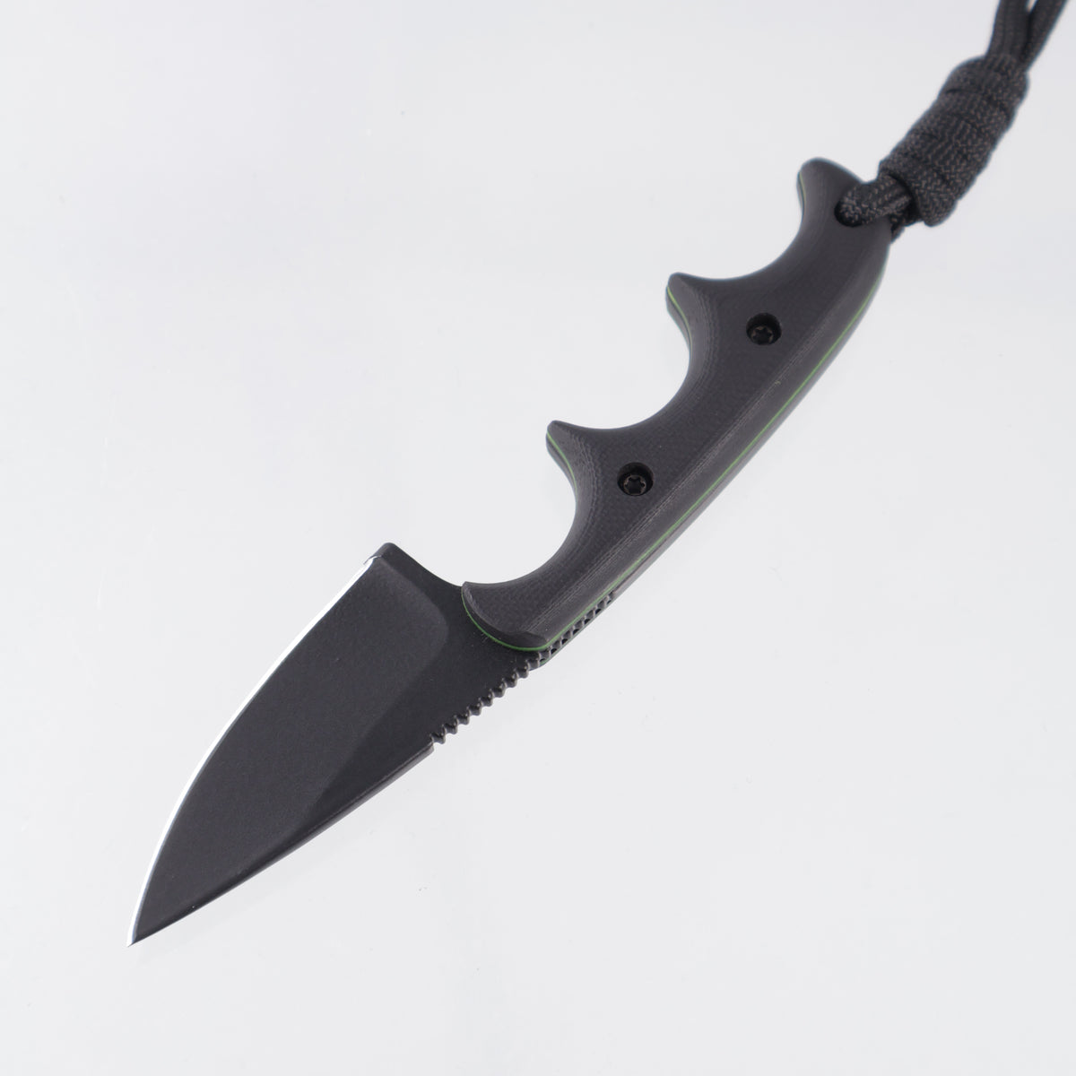 Alan Folts Minimalist Drop Point - Black G10 Scales w/ Green Liners - Black Coated CPM-154