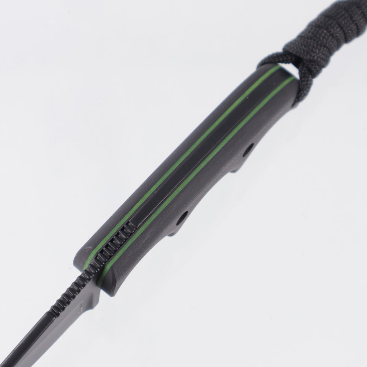 Alan Folts Minimalist Drop Point - Black G10 Scales w/ Green Liners - Black Coated CPM-154
