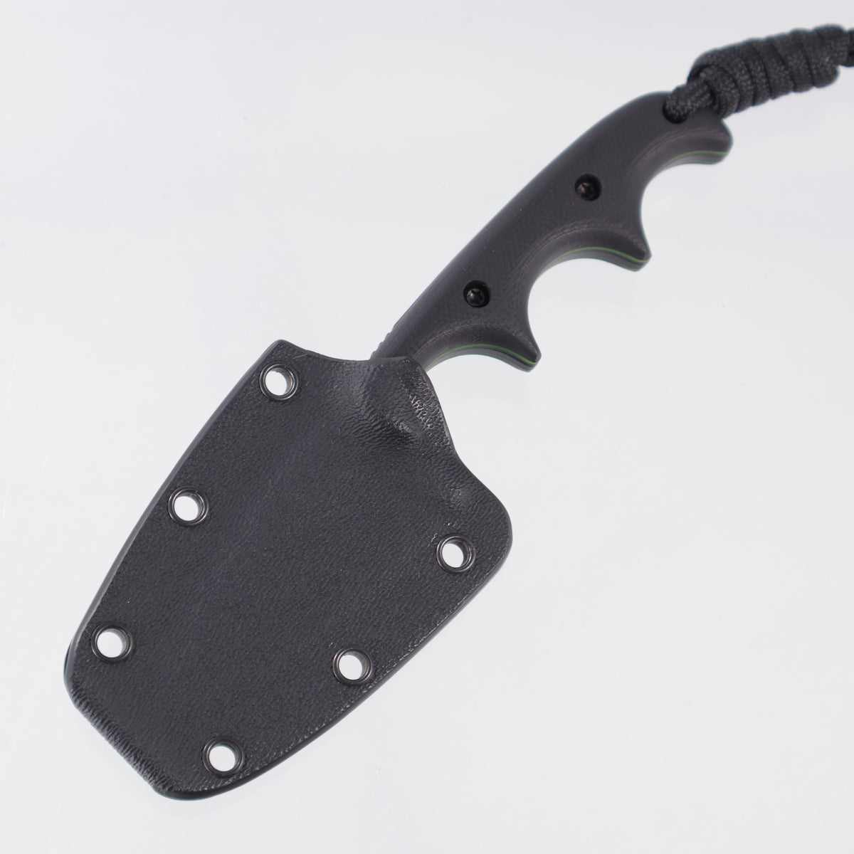 Alan Folts Minimalist Drop Point - Black G10 Scales w/ Green Liners - Black Coated CPM-154