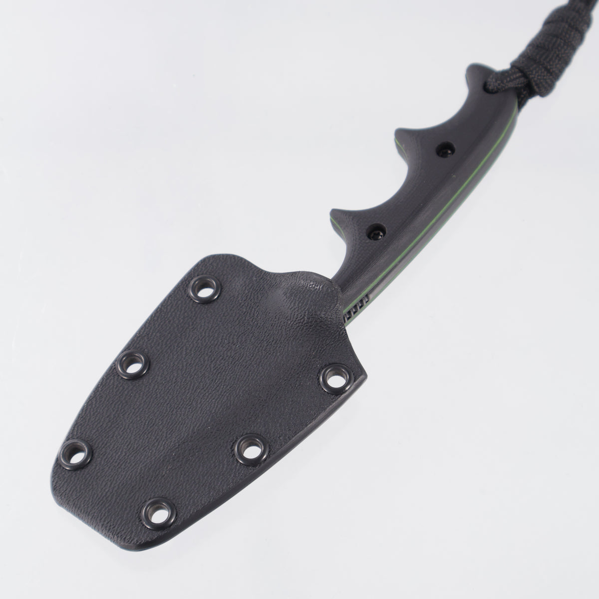 Alan Folts Minimalist Drop Point - Black G10 Scales w/ Green Liners - Black Coated CPM-154