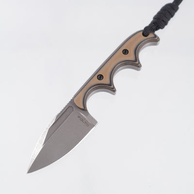 Alan Folts Minimalist X2 Spear Point - Coyote/Black G10 Scales - Tumbled CPM-154