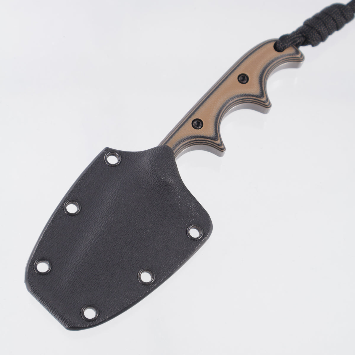 Alan Folts Minimalist X2 Spear Point - Coyote/Black G10 Scales - Tumbled CPM-154