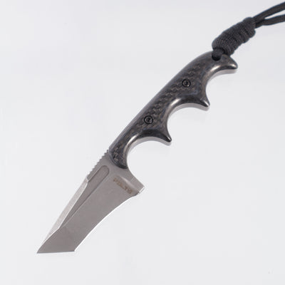 Alan Folts Minimalist X2 Recurve Tanto - Carbon Fiber Scales - Tumbled CPM-154